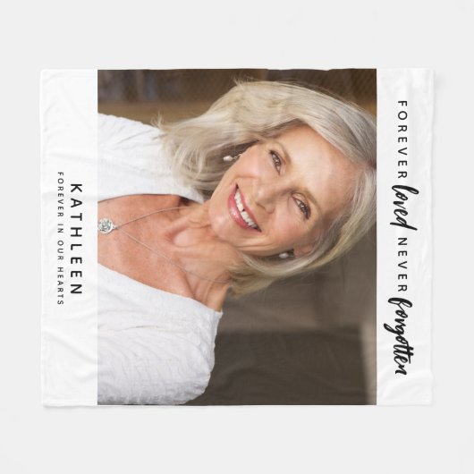 Nooit vergeten Foto Memorial Fleece Deken (Voorkant (Horizontaal))
