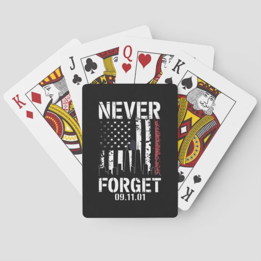 Nooit vergeten Herdenkingsdag 11 september 2001 Pokerkaarten (Achterkant)