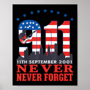Nooit vergeten Herdenkingsdag 11 september 2001 Poster