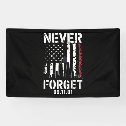 Nooit vergeten Herdenkingsdag 11 september 2001  Spandoek (Horizontaal)