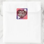 Nooit Vergeten Het Verschil Dat Je Maakt, Dankbaar Vierkante Sticker (Tas)