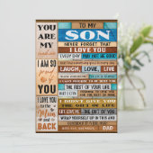 Nooit vergeten ik hou van jou - Vader aan zoon Feestdagenkaart (Staand voorkant)