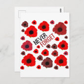 Nooit Vergeten, Klaproos Briefkaart (Voorkant / Achterkant)