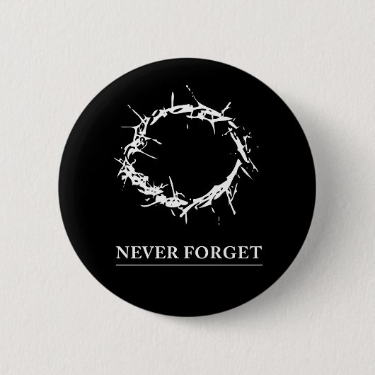 Nooit vergeten knoop ronde button 5,7 cm (Voorkant)