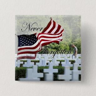 Nooit vergeten - Memorial Day Vierkante Button 5,1 Cm