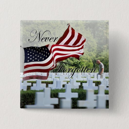 Nooit vergeten - Memorial Day Vierkante Button 5,1 Cm (Voorkant)