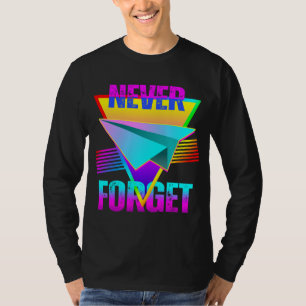 Nooit vergeten papieren vliegtuig t-shirt