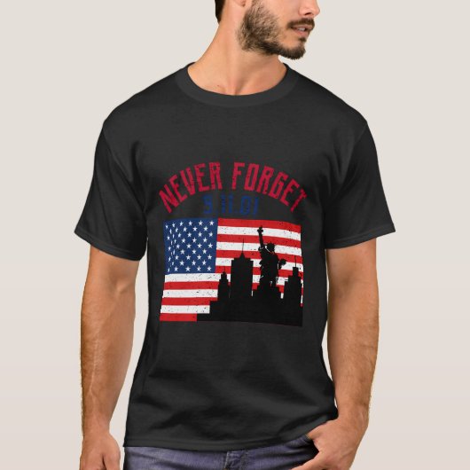 Nooit vergeten Patriotic 911 Amerikaanse vlag G T-shirt (Voorkant)