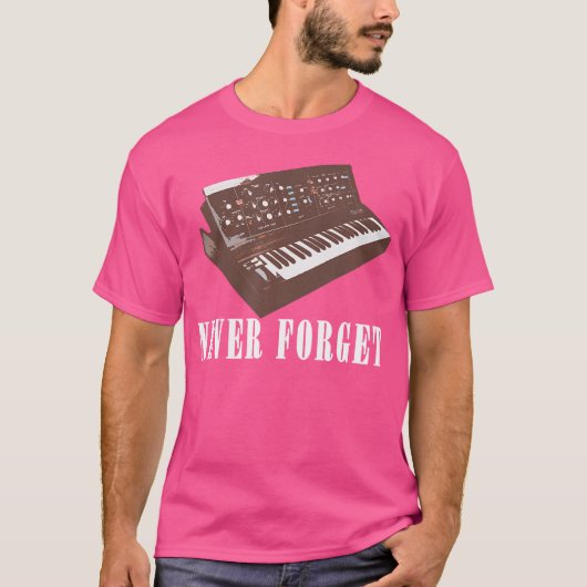 Nooit Vergeten Synthesizer - Retro Piano Design T-shirt (Voorkant)