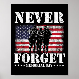 Nooit vergeten Usa Vlag Herdenkingsdag Poster