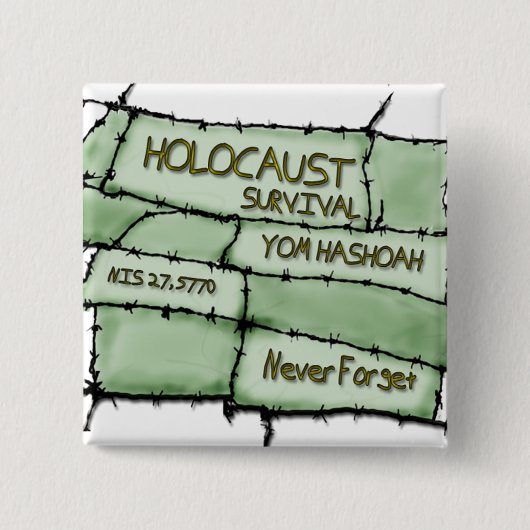 Nooit vergeten vierkante button 5,1 cm (Voorkant)