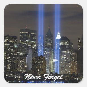 Nooit vergeten vierkante sticker