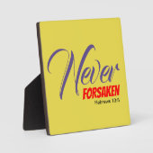 NOOIT VERLATEN Geel Christen Fotoplaat (Voorkant)