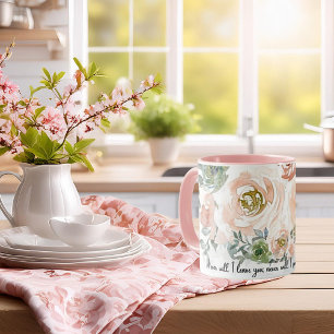 Nooit verlaten jullie Roze waterverf flora Christe Mok