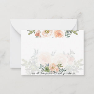 Nooit verlaten jullie Roze waterverf flora Christe Notitiekaartje