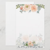 Nooit verlaten waterverf bloem briefpapier (Voorkant / Achterkant)