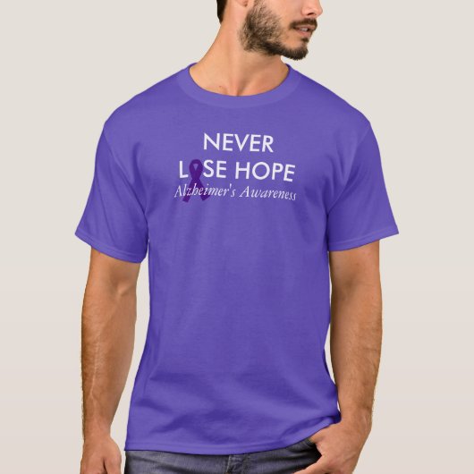 Nooit verlies van Hoop Alzheimer's Bewustheid T-shirt (Voorkant)