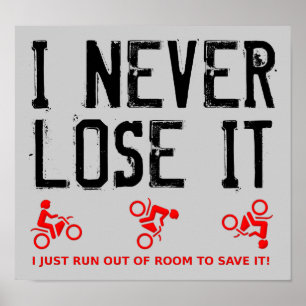 Nooit Verliezen Dirt Bike Motocross Poster Bord