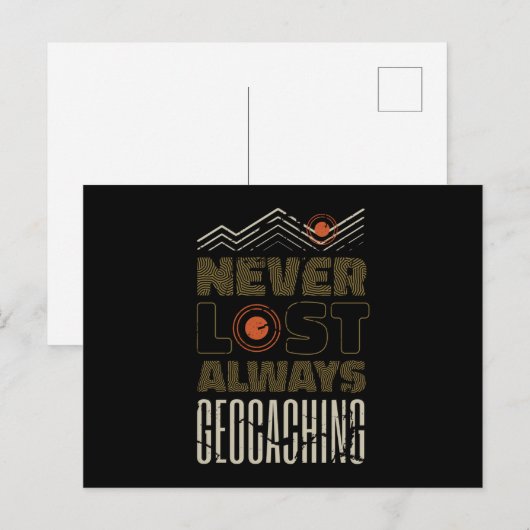 Nooit verloren altijd Geocaching Geocacher Briefkaart (Voorkant / Achterkant)