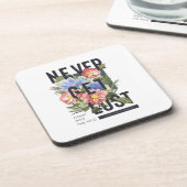Nooit verloren Floral Slogan krijgen Bier Onderzetter (Linkerzijde)