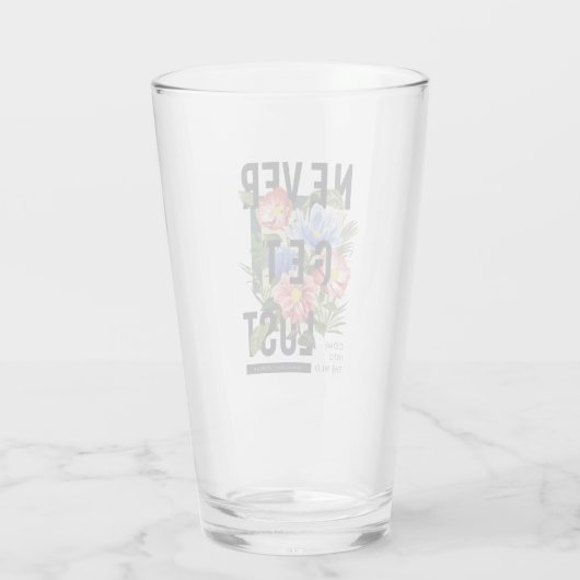 Nooit verloren Floral Slogan krijgen Glas (Achterkant)