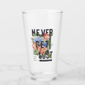 Nooit verloren Floral Slogan krijgen Glas (Voorkant)