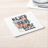 Nooit verloren Floral Slogan krijgen Kartonnen Onderzetters (Schuin)