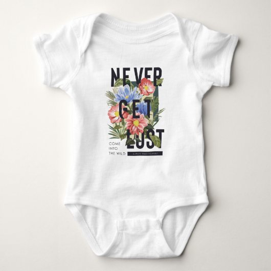 Nooit verloren Floral Slogan krijgen Romper (Voorkant)