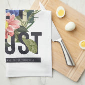 Nooit verloren Floral Slogan krijgen Theedoek (Quarter Fold)