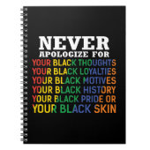 Nooit verontschuldigen | Junitetiende | Zwarte Pri Notitieboek (Voorkant)