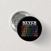 Nooit verontschuldigen | Junitetiende | Zwarte Pri Ronde Button 3,2 Cm (Voorkant /achterkant)