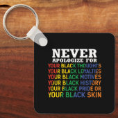 Nooit verontschuldigen | Junitetiende | Zwarte Pri Sleutelhanger (Voorkant)