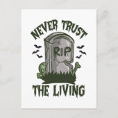 Nooit vertrouwen op de levende grappige enge zombi briefkaart (Voorkant)