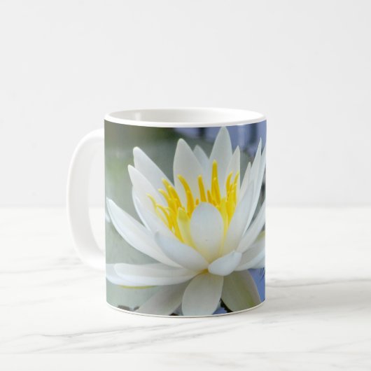 Nooit Waterlily opgeven Koffiemok (Voorkant links)