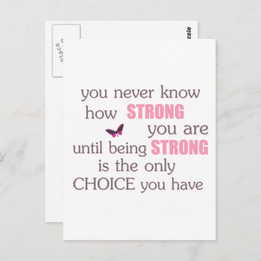Nooit weten hoe sterk je bent briefkaart (Voorkant / Achterkant)