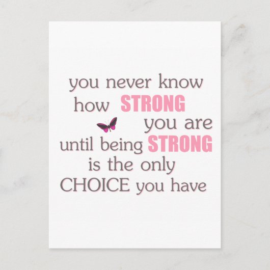 Nooit weten hoe sterk je bent briefkaart (Voorkant)