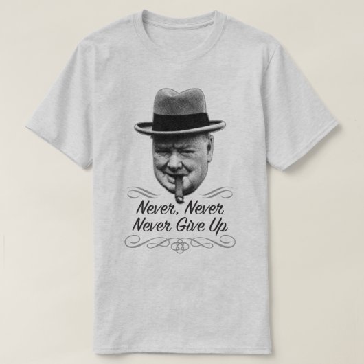 Nooit Winston Motivatie T-shirt van de Tweede Were (Design voorkant)