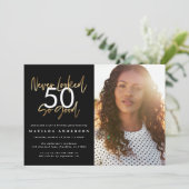 Nooit zag er zo goed foto verjaardag uitnodiging (Staand voorkant)