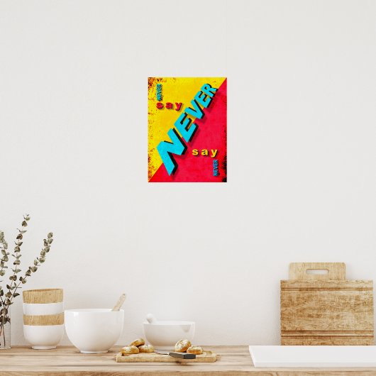 Nooit zeggen poster (Keuken)