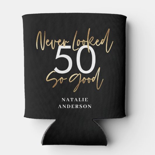 Nooit zo goed gekeken goud verjaardag viering blikjeskoeler (Achterkant)