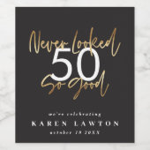 Nooit zo goed gekeken goud verjaardag viering wijn etiket (Enkel label)