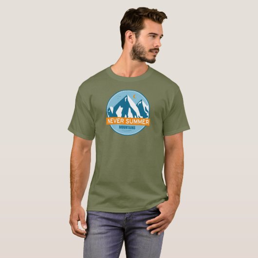 Nooit Zomerbergen Colorado Sterren Maan T-shirt (Voorkant volledig)