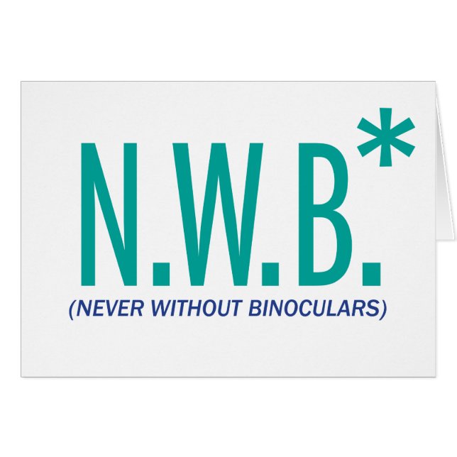 Nooit zonder binoculair middel (Voorkant Horizontaal)