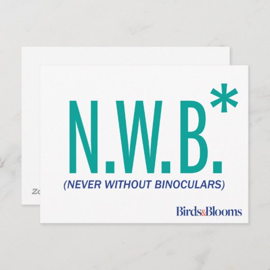 Nooit zonder binoculair middel briefkaart (Voorkant / Achterkant)