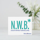 Nooit zonder binoculair middel briefkaart (Staand voorkant)