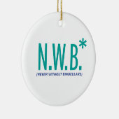 Nooit zonder binoculair middel keramisch ornament (Rechts)