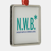 Nooit zonder binoculair middel metalen ornament (Rechts)