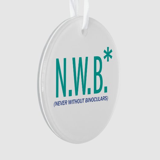 Nooit zonder binoculair middel ornament (voorkant)