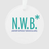 Nooit zonder binoculair middel ornament (voorkant)