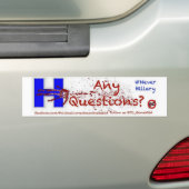 #NooitHillary Bumpersticker Alle vragen (Op auto)